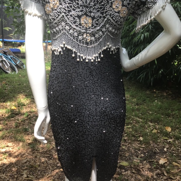 Vintage Oleg Cassini beaded Dress - Picture 6 of 16